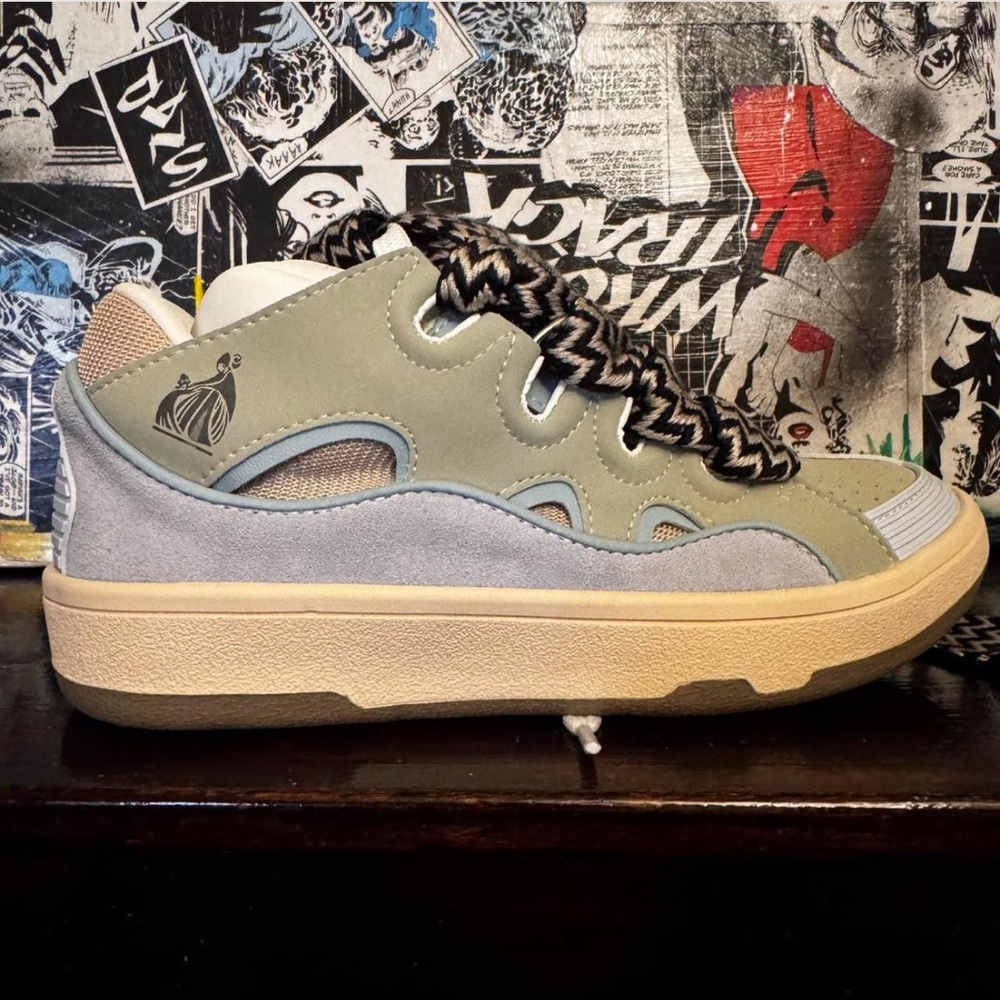 Lanvin Kids Olive and Gray Sneakers